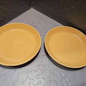 HF Coors Mustard Yellow 7" Set of 2 Plates Bowls